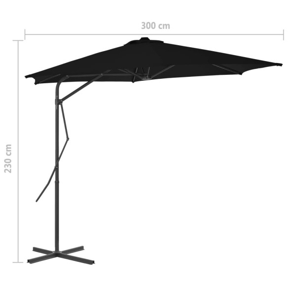 Umbrelă Grădină Oțel Negru 300x230 cm - Livrare Gratuită