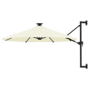 Umbrelă Montată pe Perete cu LED-uri - 300 cm - Nisipiu