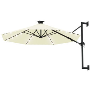 Umbrelă Montată pe Perete cu LED-uri - 300 cm - Nisipiu 2