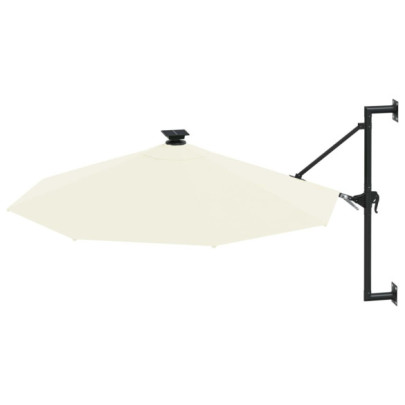 Umbrelă Montată pe Perete cu LED-uri - 300 cm - Nisipiu