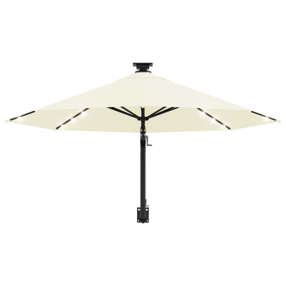 Umbrelă Montată pe Perete cu LED-uri - 300 cm - Nisipiu
