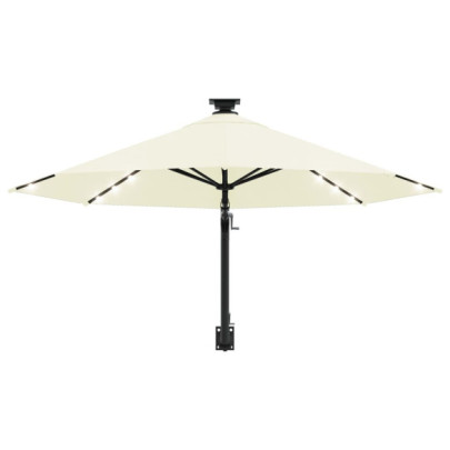 Umbrelă Montată pe Perete cu LED-uri - 300 cm - Nisipiu