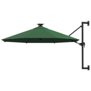 Umbrelă Montată pe Perete cu LED - Verde 300 cm