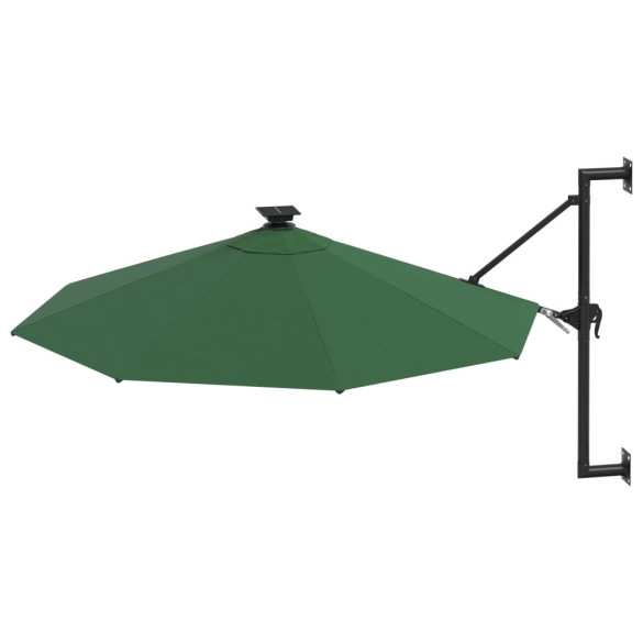 Umbrelă Montată pe Perete cu LED - Verde 300 cm