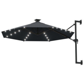 Umbrelă Montată pe Perete cu LED - Antracit 300 cm 2