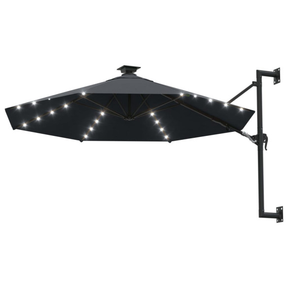 Umbrelă Montată pe Perete cu LED - Antracit 300 cm