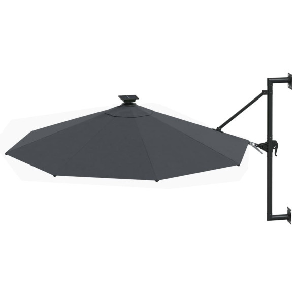 Umbrelă Montată pe Perete cu LED - Antracit 300 cm