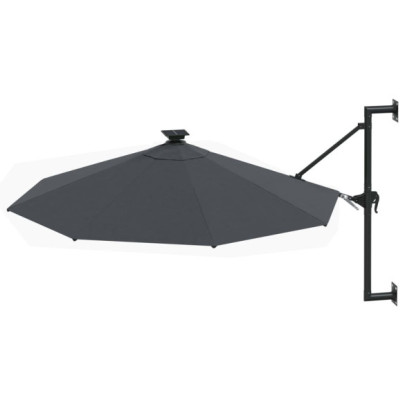Umbrelă Montată pe Perete cu LED - Antracit 300 cm