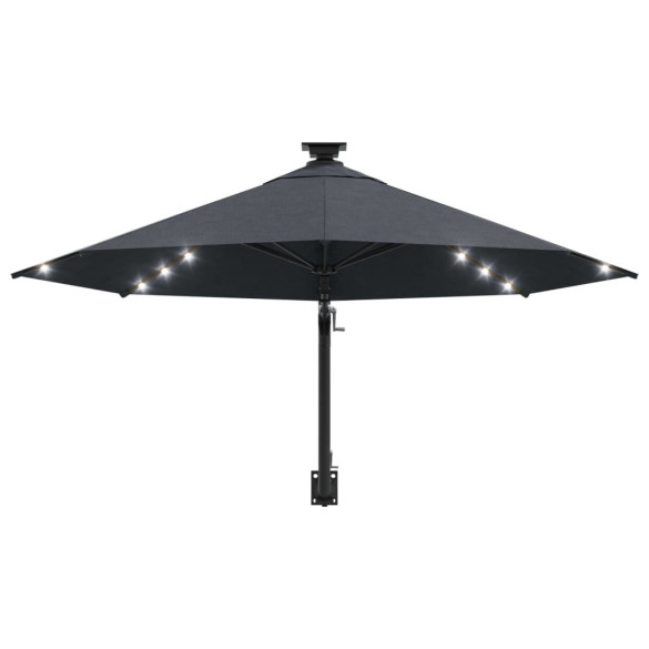 Umbrelă Montată pe Perete cu LED - Antracit 300 cm