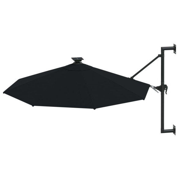 Umbrelă de perete cu LED 300 cm - Negru - Livrare Gratuită