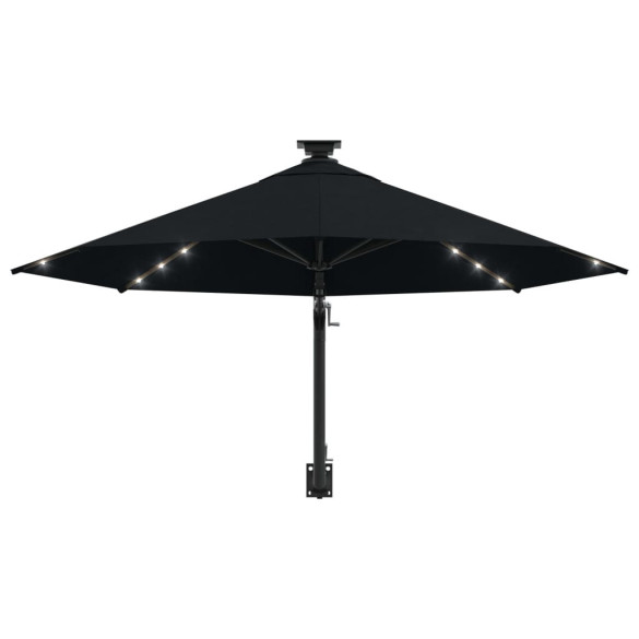 Umbrelă de perete cu LED 300 cm - Negru - Livrare Gratuită
