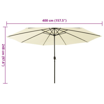 Umbrelă Soare LED Grădină 400 cm - Livrare Gratuită