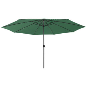 Umbrelă Grădină LED 400cm Verde - Livrare Gratuită
