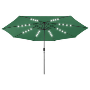 Umbrelă Grădină LED 400cm Verde - Livrare Gratuită 2