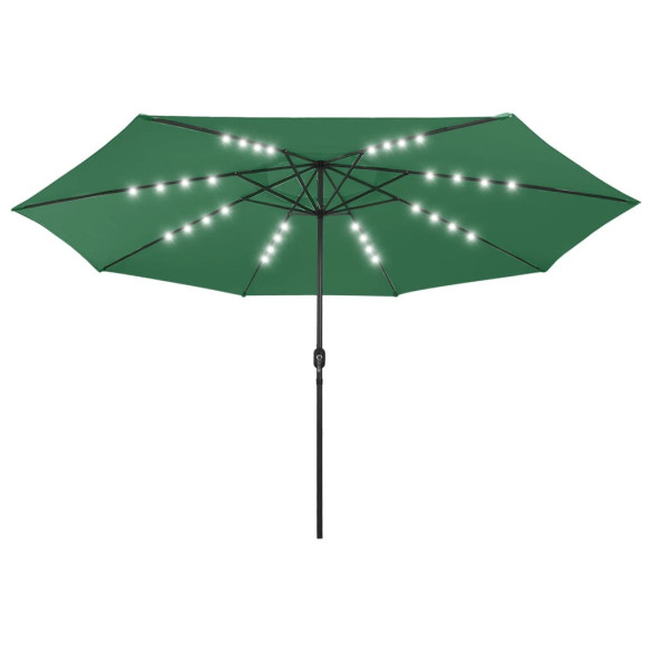 Umbrelă Grădină LED 400cm Verde - Livrare Gratuită