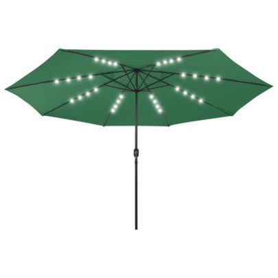 Umbrelă Grădină LED 400cm Verde - Livrare Gratuită