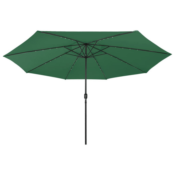Umbrelă Grădină LED 400cm Verde - Livrare Gratuită