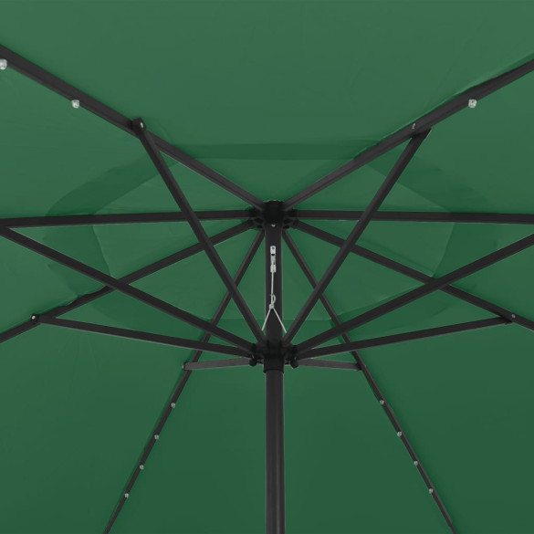 Umbrelă Grădină LED 400cm Verde - Livrare Gratuită