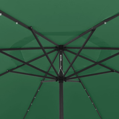 Umbrelă Grădină LED 400cm Verde - Livrare Gratuită