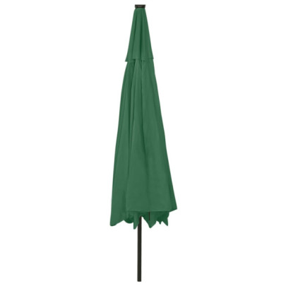 Umbrelă Grădină LED 400cm Verde - Livrare Gratuită