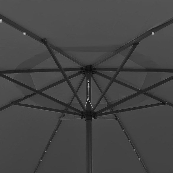 Umbrelă Soare LED Grădină Antracit 400 cm | Livrare Gratuită