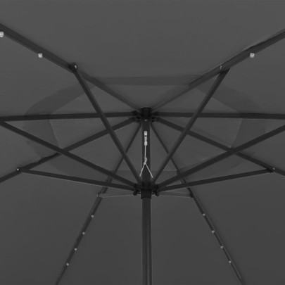 Umbrelă Soare LED Grădină Antracit 400 cm | Livrare Gratuită