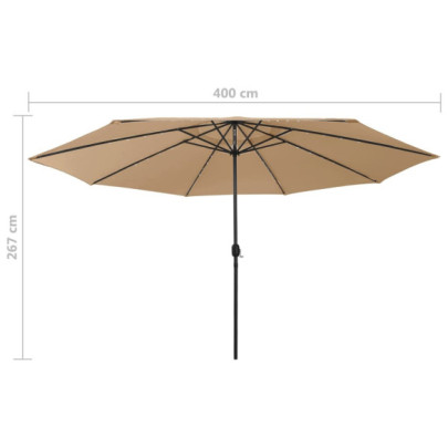 Umbrelă Soare LED Grădină 400 cm - Livrare Gratuită
