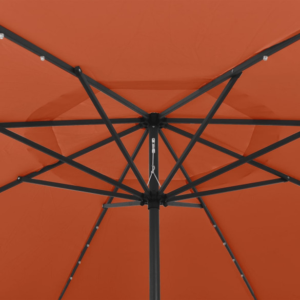 Umbrelă Grădină LED 400cm - Cărămiziu | Livrare Gratuită