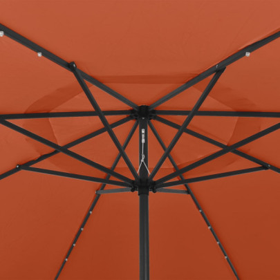 Umbrelă Grădină LED 400cm - Cărămiziu | Livrare Gratuită