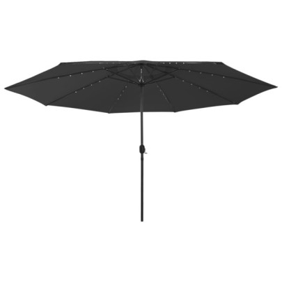Umbrelă Grădină LED 400 cm Negru - Livrare Gratuită