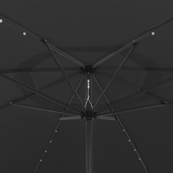 Umbrelă Grădină LED 400 cm Negru - Livrare Gratuită