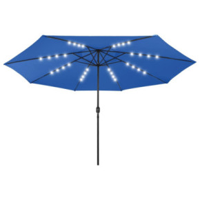 Umbrelă de Grădină cu LED-uri 400 cm - Albastru Azuriu 2