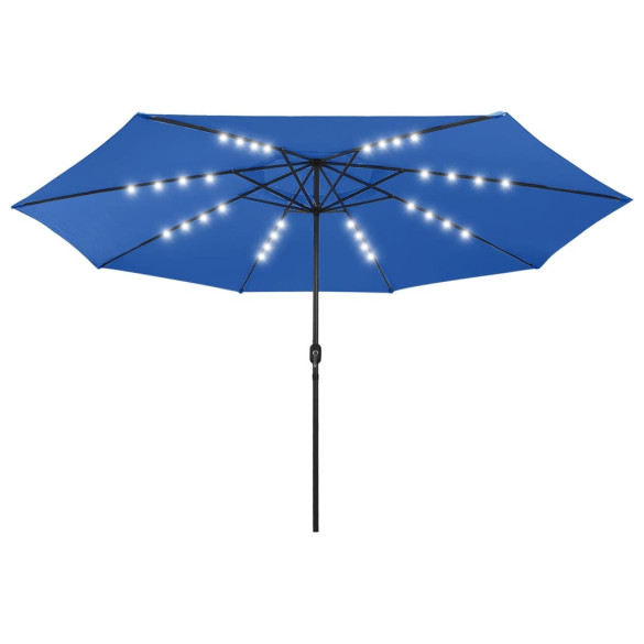 Umbrelă de Grădină cu LED-uri 400 cm - Albastru Azuriu
