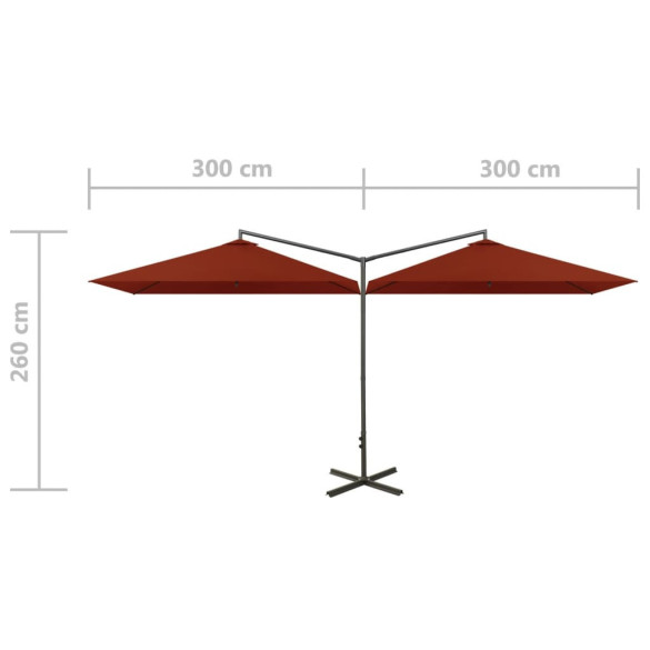 Umbrelă Dublă de Soare - Oțel - 600x300 cm - Livrare Gratuită