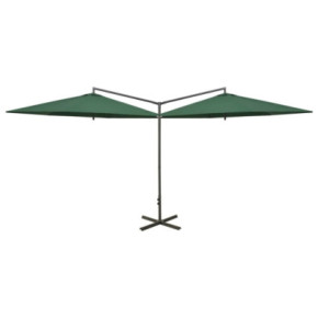 Umbrelă Dublă Soare - Oțel - Verde 600 cm | Livrare Gratuită 2