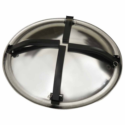 Vatră de Foc 2-în-1 cu Grătar - Oțel Inoxidabil 56x56cm