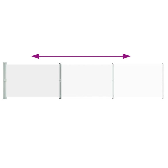 Copertină Laterală Retractabilă Terasă - 140x600 cm Crem