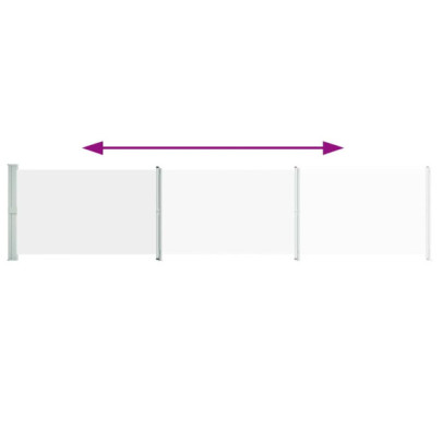 Copertină Laterală Retractabilă Terasă - 140x600 cm Crem