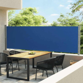 Copertină Laterală Retractabilă Terasă - Albastru, 140x600 cm