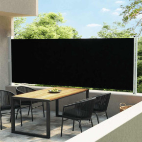 Copertină Laterală Retractabilă Terasă - Negru 600x160 cm
