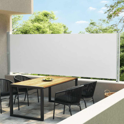 Copertină Laterală Retractabilă Terasă 600x160cm Crem