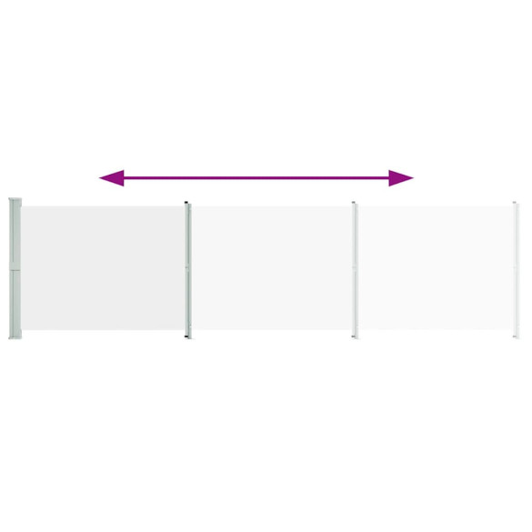 Copertină Laterală Retractabilă Terasă 600x160cm Crem