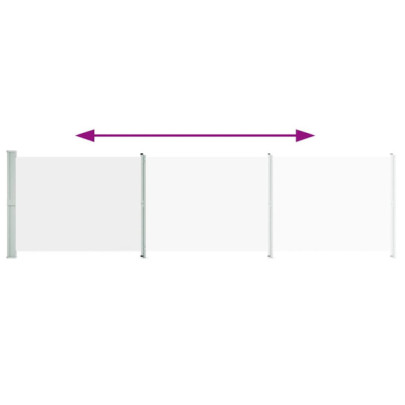 Copertină Laterală Retractabilă Terasă 600x160cm Crem