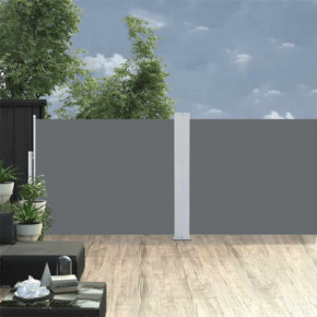 Copertină Laterală Retractabilă Terasă Antracit 140x1200 cm