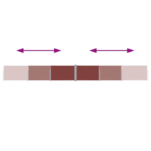 Copertină Laterală Retractabilă Maro 140x1200 cm