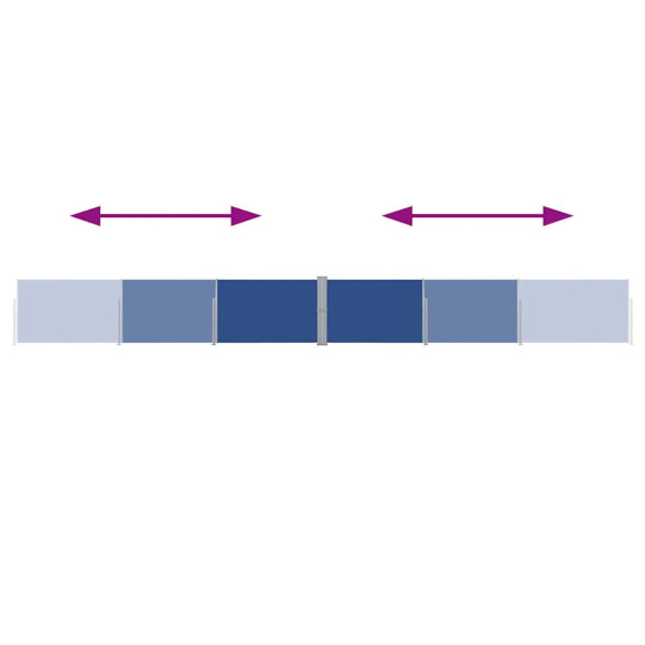 Copertină Laterală Retractabilă Terasă 140x1200 cm Albastru