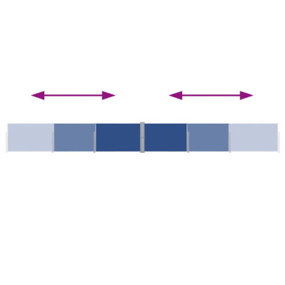 Copertină Laterală Retractabilă Terasă 140x1200 cm Albastru
