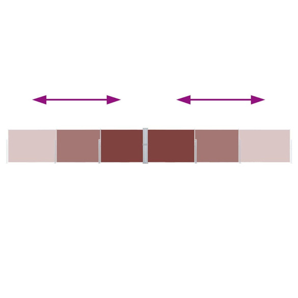 Copertină Laterală Retractabilă Terasă - Maro 170x1200 cm