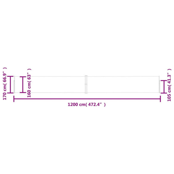 Copertină Laterală Retractabilă Terasă Roșu - 170x1200 cm Copertină Laterală Retractabilă Terasă Roșu - 170x1200 cm