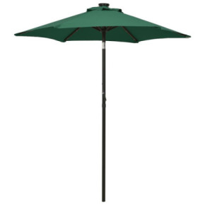 Umbrelă Solară cu LED Verde - Protecție UV și Iluminare